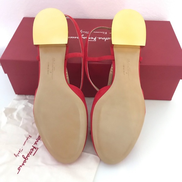 Salvatore Ferragamo Felma Ballet Flat Red Suede